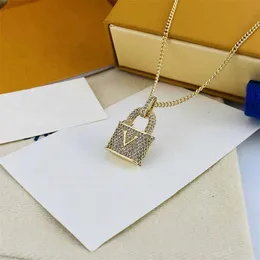 Высококачественное очаровательное женское ожерелье с замком Дизайнерская роскошная подвеска с бриллиантами Ожерелья для женщин Мужские золотые серебряные ожерелья Унисекс Пара Ювелирные изделия в подарок