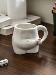 Canecas kawaii cerâmica fofa xícara de café leite água s criativo pitada barriga presente de porcelana bebendo café 221122