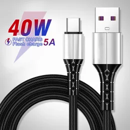 5A USB 유형 C 마이크로 USB 케이블 1m/1.5m 빠른 충전 케이블 전화 Quick Charger Samsung S20 Huawei Xiaomi Data Cable