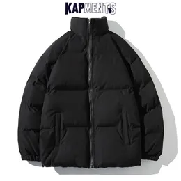 Mens Down Parkas KAPMENTS Uomo Harajuku Solid Warm Puffer Jacket Parka Giapponese Streetwear Inverno Maschile Coreano Fashion Bubble Coat 221122