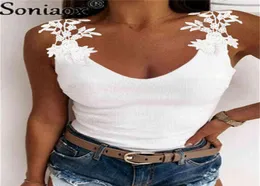 여자 039S 탱크 chaleco sexy de encaje con cuello en v para mujer camisetas 비공식 Ajustadas sin mangas talla gran camiseta6733753