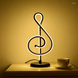 Lampade da tavolo Lampada a LED Spina EU/US/UK 110-220V Oscuramento a tre colori Nota musicale Luce da scrivania Alluminio Protezione degli occhi Lettura