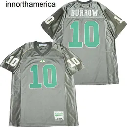 Homem de futebol High School Atenas 10 Joe Burrow Jersey Moive College All Stitched For Sport F￣s Hiphop Team respir￡vel cor cinza Hip Hop Alta qualidade