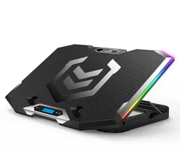 Gaming RGB Cooler 1218 Zoll Sechs Lüfter LCD Laptop Cooling Pad einstellbarer Notebook -Stand Two USB -Anschluss