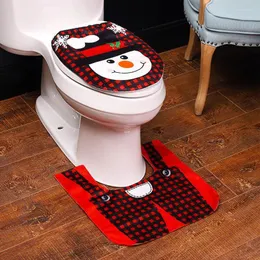 Toilet Seat Covers Creative Cartoon Santa Claus Snowman Christmas Cover And Rug Set For Home Bathroom Bar Restaurant