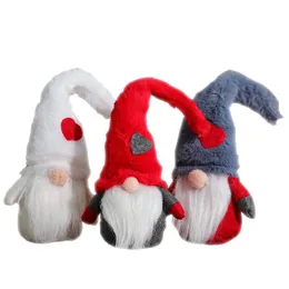 Decorações de Natal enfeites de natal chapéus de coração fofos barbudo sem rosto gnome bonecas gnome elfo boneca de Natal Presentes de Natal para k dhvun