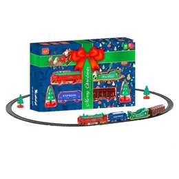 Electric RC Track Lights and Sounds Christmas Train Set Railway Tracks Toys Xmas Gifts for Kids Birthday Party Gift Child 221122