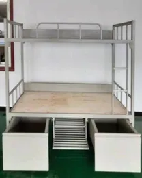 Schoolmeubilair levert studenten slaapkamer meubels slaapkantitoren bedden kinderen stapelbed met metalen kast en trappen