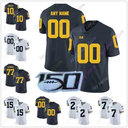 American College Football Wear 2019 Michigan Wolverines College Football Jersey 2 Johnny Manzie Jabrill Peppers Charles Woodson 55 Brandon G