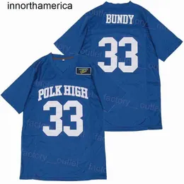 영화 풋볼 폴크 하이 33 AL Bundy Jersey College 힙합 팀 컬러 블루 자수 스포츠 팬을위한 통기성 스티치 순수 면화 최고 품질