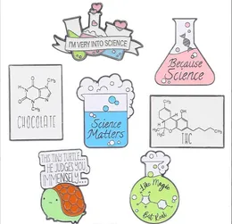 Kreskówkowe broszki biżuterii chemikalia i butelka testowa aluminiowa broszka broszka metalowa odznaka