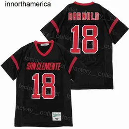 Filme High School San Clemente Football 18 Sam Darnold Jersey All Stitched Hip Hop para f￣s de esportes College Black Team Color Black Alta qualidade ￠ venda