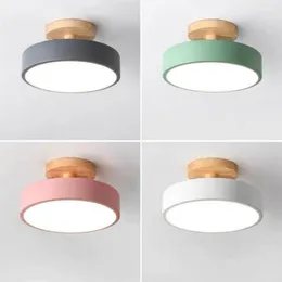 أضواء السقف الحديثة LED Nordic Wood Lighting Thipture Indoor Luminaire Kitchen Bedroom Bedroom Bather Home Decor