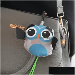 Reusable Grocery Bags Cute Cartoon Owl Reusable Shop Bag Travel Foldable Grocery Tote Handbag Ecofriendly Kitchen Organization Stora Dhw5O