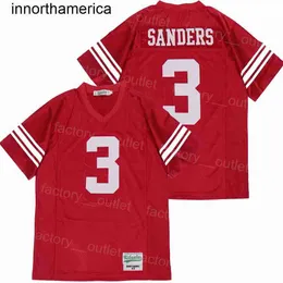 Movie Football Heritage Hall High School 3 Barry Sanders Jersey Men Breathable College Red Team Color All Stitched Hip Hop For Sport Fans Good Quality