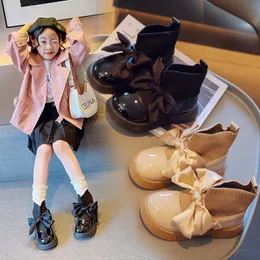 Boots Fashion Kids Sock Toddler Girl High Top Elastic Foot Wrapping Child Bowknot Bekväma barn Prinsessan Ankel 221121