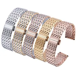 Смотреть группы роскошные металлические часы 2021 Стильные 20 22 мм мужской бизнес серебряный розовый золото из нержавеющей стали брасея289B