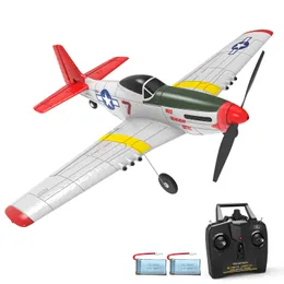 Simulatorer Volantex RC Plane Mustang P51D 2 4G 4CH 6 Axis 400mm WingSpan Epp One Key Aerobatic Remote Control Airplane RTF för nybörjare 221122