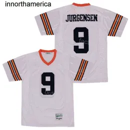 영화 뉴 하노버 축구 고등학교 9 Sonny Jurgensen Jersey 남자 팀 색상 화이트 힙합 스포츠 팬 자수 통기성 순수 면화 대학