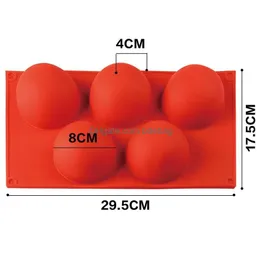 Backformen Ziegelrot Halbkugelförmige Mod Lebensmittelqualität Sile Kuchen Kekse Schokoladenform DIY Hohe Temperaturbeständigkeit 5Yy J2 Drop DHFNG