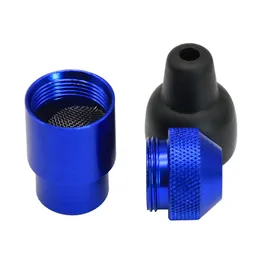 Partihandel Mini Nipple Snuff Bottle rökrör metall med mesh pad snorter förvaring och sniff 2 i 1 Pocket Snuffer Creative Herb Dispenser Multi Colors