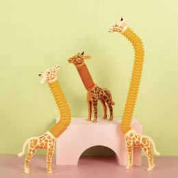 Autism Decompression Sensory Toys Pop Tubes Fidget Toy for Kids Girls Toddler Giraffe