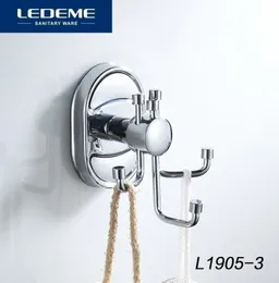 LEDEME Robe Hook Clothes Chrome Finish Elegant Bathroom Hardware s Accessories Nail 3 s L19053 Y2001085020532