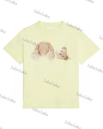 23 T-shirt de marca de topo de designer de luxo, cabeça quebrada, urso, manga curta, verão, solta, meia manga, moda, roupas infantis, tops, meninos, meninas, roupas, polo, bebê