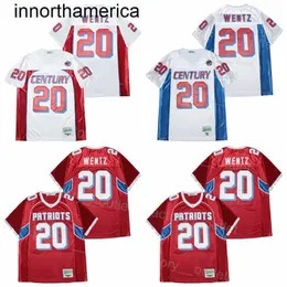 Män Fotboll High School 20 Carson Wentz Jersey College Team Color Red White All sömnad andas för sportfans Hiphop Moive High Quality On Sale