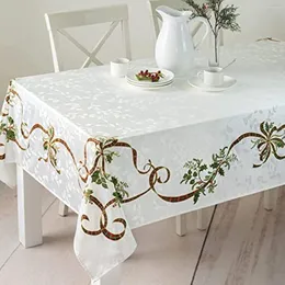 테이블 천 메리 크리스마스 방수 폴리 에스테르 인쇄 직사각형 식탁보 파티 장식 커피 휴가 장식