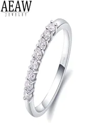 AEAW 14K Vitt guld 025CTW 2mm DF Round Cut Engagementwedding Moissanite Lab Grown Diamond Band Ring for Women Y01226487288