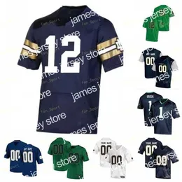 Abbigliamento da football americano universitario Maglia da football irlandese Nik1 Fighting NCAA College 2021 Serie Shamrock Joe Montana Rudy Ruettiger Book Chase Claypool Kyren Williams