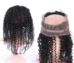 African American 360 Band Closura frontale in pizzo completo 2242 Afro Kinky ricci di capelli brasiliani Brasiliani Capelli 360 Frontale in pizzo per donna nera