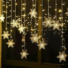 문자열 크리스마스 Led Fairy String Lights 220V 커튼 램프 화환 정원 야외 실내 장식 장식 홈 EU 플러그 Navidad