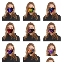 Designer-Masken Galaxy Sky Printing Mascherine Breathing Gesichtsmasken Mode wiederverwendbare faltbare waschbare Atemschutzmaske Männer Frauen Meryls Ohr Dhhyp