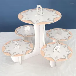 ベイクウェアツール5プレートカップケーキペーパースタンドラッパーキッドバースデーパーティー用スイーツデザートテーブルデコレーションキャンディーホルダーの装飾品