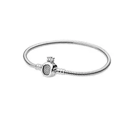 Аутентичные браслеты из стерлингового серебра S925 Snake Chain Women с оригинальной коробкой подходят для pandora CZ Diamond Pave Charms Bracelet Gift Birthday Christmas Jewelry BR023