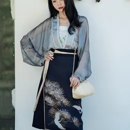 Roupas étnicas chinesas tradicionais do festival hanfu vestido de streetwear impresso elegante dança folclórica Fashion Skirt Skirt 12502