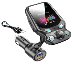 100pcs T819 QC30 MP3 Player Wireless Incar Hands Call Bluetooth 50 FM Adapter Adapter Kit Black USB Charge