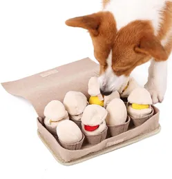 Zabawki dla psów żuje matę w paszącą Atuban dla s wolno karmiąc trwałe interaktywne z piskliwym puzzle Plush Eggs Nos 221122