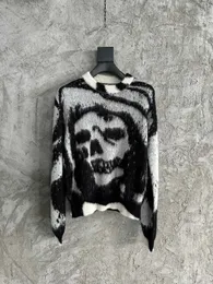 Mens Sweaters Designer Sweaters Men Clothing Knit Shirt Neck Pullover Cashmere Long Slim Fit Coats Single Row Buckle Mohair Skull Skeleton Print Wool Swea