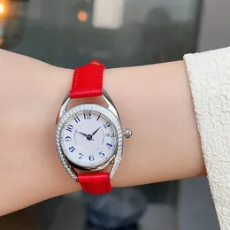 Watch Women Watches Quartz Movement 26mm Fashion Wristwatches 비즈니스 손목 시계 가죽 스트랩 Montre de Luxe Diamond Bezel