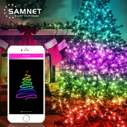 Weihnachtsdekoration LED Fairy Light Decoration String s App Intelligent Control Garland 5m/10 m Jahr Wohndekoration Urlaub 221122