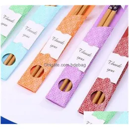 Chopsticks Bamboo Chopsticks Practical Chopstick Natural Woodiness Style Personalized Wedding Favors Giveaways Gift Selling 0 8Zl Dr Dhr6C