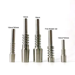 DHL 10mm Titanium Tips R￶kningstillbeh￶r Ers￤ttning Nagelklass 2 Nektarsamlare Micro NC Kit Wholesale Prisl￤ngd 40mm VS Quartz Ceramic Tips