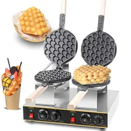 Baking Pastry Tools Commercial electric double head 110V 220V Non-stick bubble egg waffle maker machine eggettes bubble puff cake oven