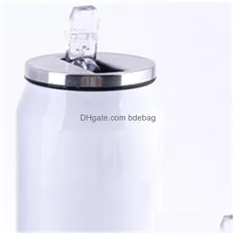 Bottiglie d'acqua Lattine fai-da-te Ciclismo Tazze rivestite in bianco Vuoti per sublimazione Tazza per vuoto Stampa a trasferimento termico Bottiglia per auto Prodotto speciale Dhpr6