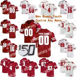 American College Football Wear Nik1 Stitched Custom 37 Garrett Groshek 4 AJ Taylor 42 TJ Watt 45 Alec Ingold Wisconsin Badgers College Men Women Youth Jersey