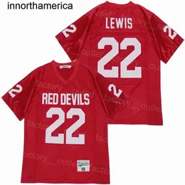 Filmfotboll Kathleen High School 22 Ray Lewis Jersey Uniform All Stitched Hip Hop för sportfans andas Pure Cotton College Team Color Red Men Sale