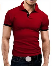 Erkek Polos Camiseta de Primera Calidad Para Hombre Camisa Ajustada Manga Corta Corta Cuello Henley Moda Renk 221122